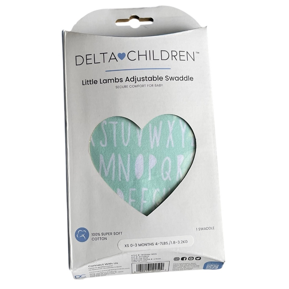 Delta Children 100% Cotton Adjustable Baby Swaddle New 0-3